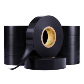 Lichamp 10-Pack Black Electrical Tape - 3/4 Inch x 66 Ft, UL/CSA Listed Industrial Grade Vinyl Insulation for Wiring, Auto, and Home Repairs