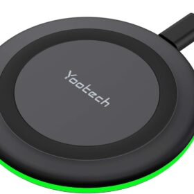 Yootech 10W Max Fast Wireless Charger - Sleek Charging Pad Compatible with iPhone 17, 16, 15 Series & Samsung Galaxy S25, S24, S23 (Sleep-Friendly Design)
