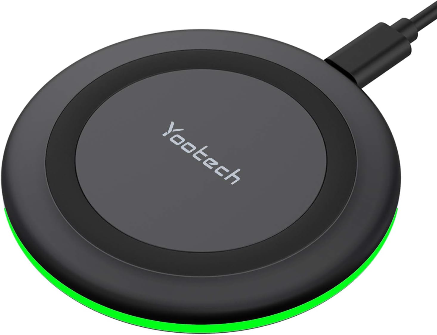 Yootech 10W Max Fast Wireless Charger - Sleek Charging Pad Compatible with iPhone 17, 16, 15 Series & Samsung Galaxy S25, S24, S23 (Sleep-Friendly Design)