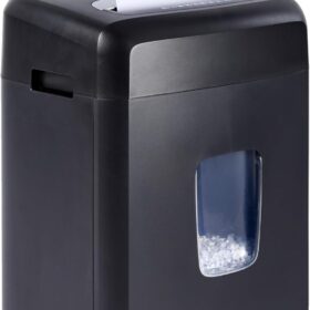 Amazon Basics 12-Sheet Micro-Cut High-Security Paper, CD, and Credit Card Shredder with 6-Gallon Pullout Bin - Black