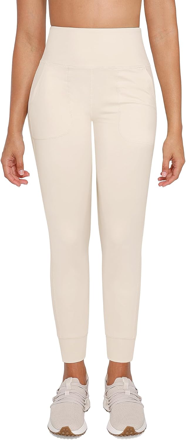 Cosmolle Women's High-Waisted Jogger Pants - Tapered Yoga Leggings with Pockets for Running & Lounge