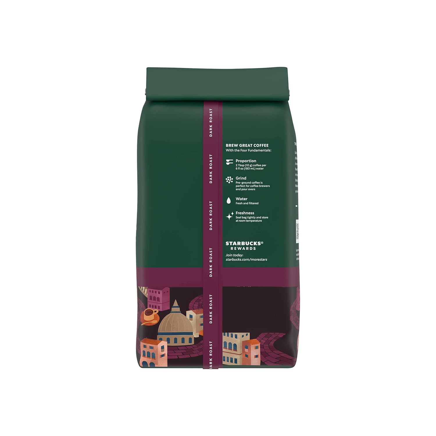 Starbucks Italian Roast Ground Coffee — 18 oz Bag of Dark Roast, 100% Arabica Beans with Notes of Dark Cocoa