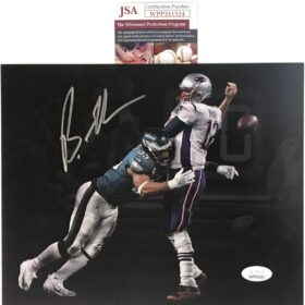 Brandon Graham Signed Eagles Super Bowl LII Champions Photo - JSA authenticated Strip-Sack vs Tom Brady 8x10