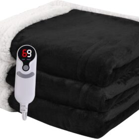 Cozy Dreams Electric Heated Blanket | Full Size 72"x84" Luxuriously Soft Flannel & Sherpa Throw | 6 Heat Levels & 1-10 Hour Auto-Off for Ultimate Safe Warmth | Machine Washable