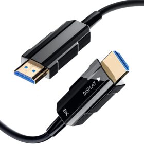 Ultra High Speed HDMI 2.1 Cable 50ft - Fiber Optic 8K@60Hz 4K@120Hz 48Gbps Cord with eARC, VRR, & HDR for PS5, Xbox, & Home Theater