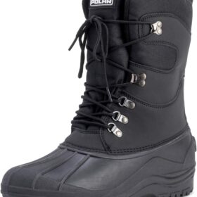 POLAR Men's Waterproof Thermal Snow Boots – Insulated Mucker Hiking Footwear with Safety Toe