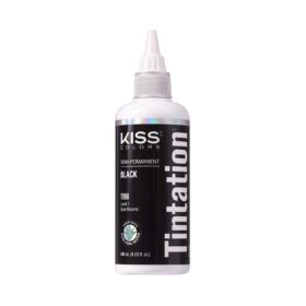 Kiss Tintation Semi-Permanent Hair Color - Black, 5 Fl Oz - Aloe Vera, Argan & Olive Oil Enriched Hair Dye