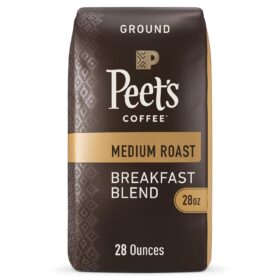 Peet's Coffee Ground Breakfast Blend, Medium Roast, 28 Oz Bag, Vibrant & Fruity