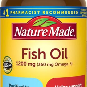 Nature Made Fish Oil 1200mg Omega-3 Softgels | Heart Health Support | 100 Ct (50 Day Supply)