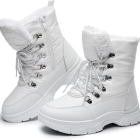 Rominz Women's Cozy Winter Snow Boots | Warm Faux Fur-Lined & Waterproof Mid-Calf Booties with Anti-Slip Grip