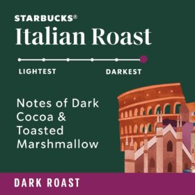 Starbucks Italian Roast Ground Coffee — 18 oz Bag of Dark Roast, 100% Arabica Beans with Notes of Dark Cocoa