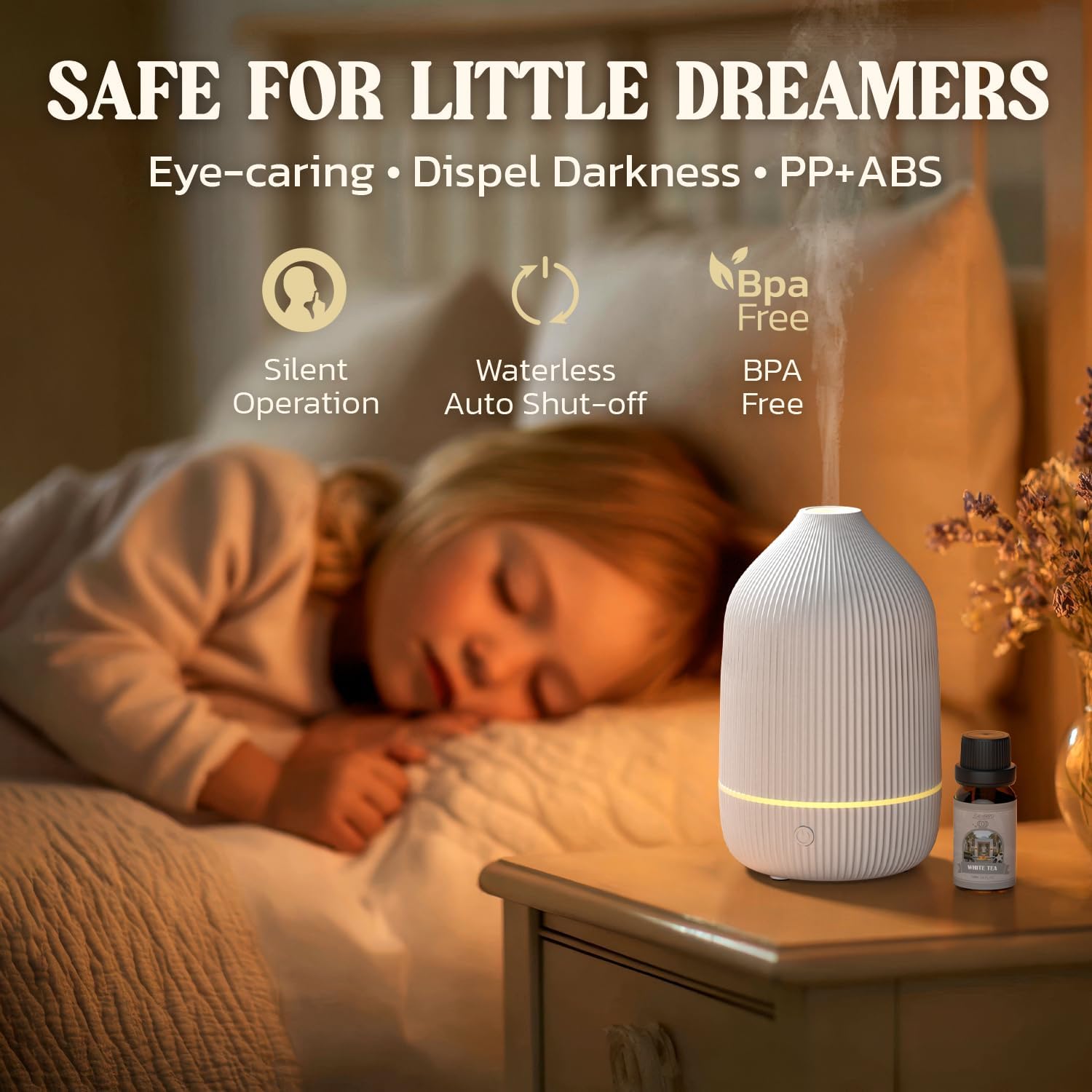 SALUBRITO 100ml Essential Oil Diffuser – Ultrasonic Cool Mist Humidifier with 7 LED Lights, Auto Shut-Off & BPA-Free Design for Home, Office, and Yoga