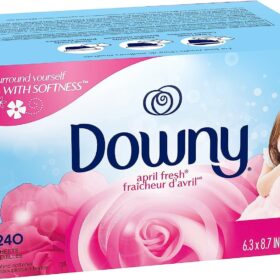 Downy April Fresh Dryer Sheets – 240 Count Fabric Softener for Static Reduction & Long-Lasting Freshness