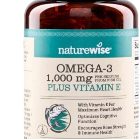 NatureWise Ultra-Pure Omega 3 Fish Oil 1000mg - High Potency EPA & DHA with Vitamin E for Heart, Brain & Joint Support - Non-GMO, Gluten-Free Lemon Softgels (60 Count)