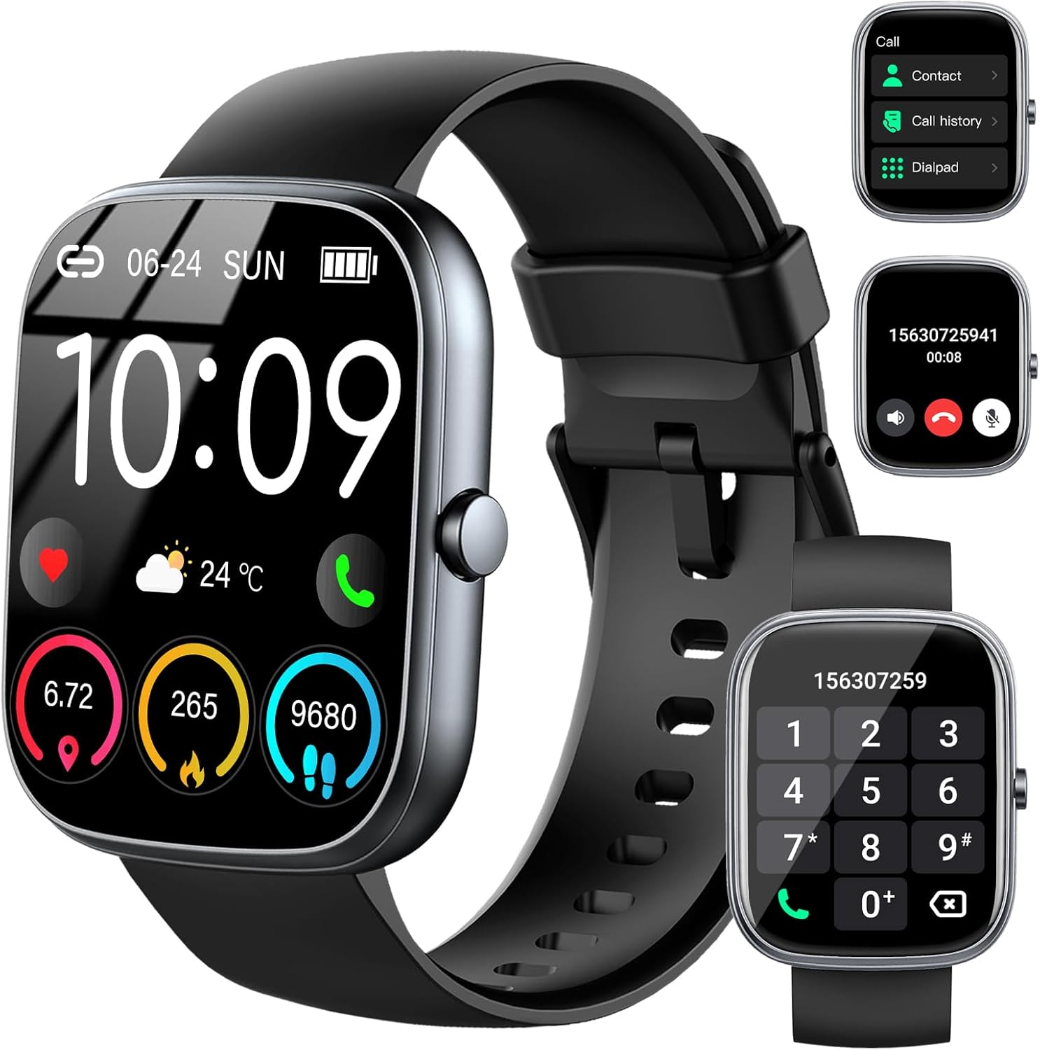 UAUE-T60 Smart Watch with Bluetooth Calling 2025 – 1.91“ HD Display Fitness Tracker for Android & iOS