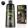 3-in-1 Black Hair Dye Shampoo with Argan Oil – Instant Gray Coverage for Women & Men (16.9 fl oz)