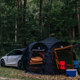 Tesloid Gen 2 Camping Tent for Tesla Model Y – Spacious SUV-Awning with Rainfly & Frunk Storage