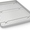 24 Inch Natural Aluminum Commercial Baking Sheet Pan & Cooling Rack Set
