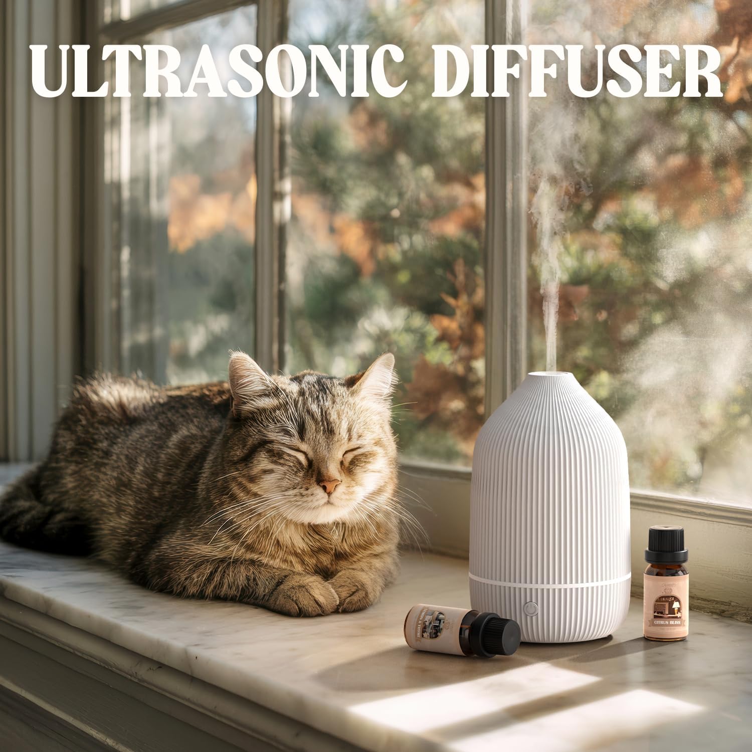 SALUBRITO 100ml Essential Oil Diffuser – Ultrasonic Cool Mist Humidifier with 7 LED Lights, Auto Shut-Off & BPA-Free Design for Home, Office, and Yoga