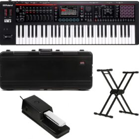 Roland FANTOM-06 61-Key Music Workstage Bundle with ZEN-Core, Hard Case, Stand & Sustain Pedal