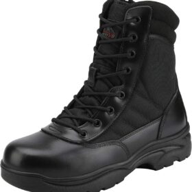 NORTIV 8 Men's Military Tactical Boots - Waterproof Side Zipper Combat Motorcycle Work Shoes
