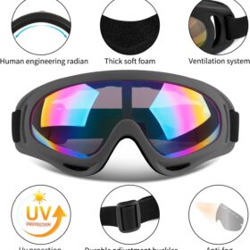 COOLOO Ski Goggles – 2 Pack Professional Snowboard Goggles with UV400 Protection, Anti-Fog & Impact-Resistant Lenses for Men, Women & Youth