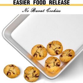 Umite Chef Commercial Quality Aluminum Baking Sheet Pan Set – Warp-Resistant, Heavy-Gauge Cookie Trays for Roasting & Baking (2 Pack, 18 x 13 Inch)