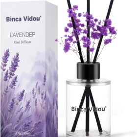 Binca Vidou Lavender Reed Diffuser Set (80ml) – Premium Home Fragrance for Stress Relief, Bedroom & Office Décor – Elegant Aromatherapy Gift Idea