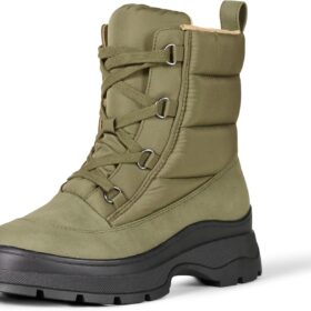 Amazon Essentials Women's Lace-Up Winter Boots | Waterproof & Insulated Puffer Snow Boot