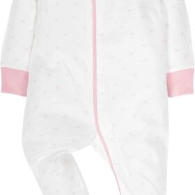 Gerber Baby Girls 4 Pack Sleep 'n Play Footie Pajamas – 100% Cotton Zipper Sleepers