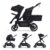 Momcozy ChangeGo All-Terrain Modular Stroller Wagon – Converts from Single to Double with Bassinet & Seat, UPF50+ Canopy