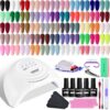 JODSONE All-in-One Gel Nail Polish Kit with UV LED Light – 60 Piece Soak-Off Manicure Set Featuring 55 Shine Colors, Base & Top Coat, and Smart Nail Lamp for Salon-Quality Nails at Home