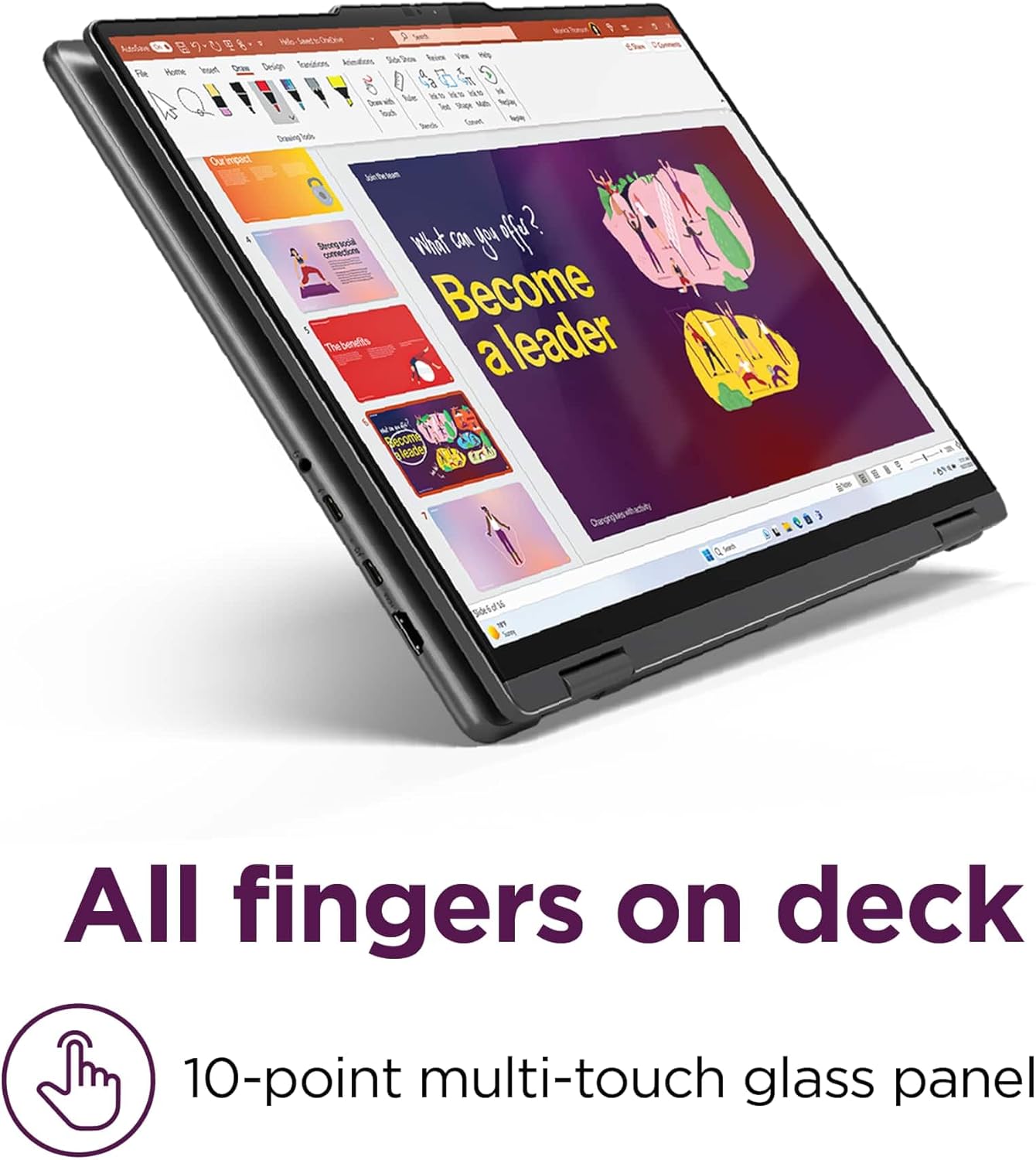 Lenovo Yoga 7i 2-in-1 16” Touchscreen Laptop, Intel Core Ultra 7 155U, 16GB DDR5 RAM, 2TB PCIe SSD, Windows 11 Pro, Fingerprint Reader, Backlit Keyboard, Storm Grey