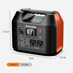 EnginStar 296Wh Portable Power Station, 300W Pure Sine Wave Solar Generator with 110V AC Outlet, 80000mAh Lithium Battery Bank for CPAP, Camping, and Emergency Backup