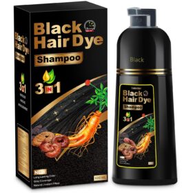 Herbal 3-in-1 Hair Color Shampoo for Men & Women – Instant Black Coverage & Conditioning Treatment for Gray Hair