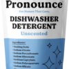 Pronounce Fragrance-Free Dishwasher Detergent (80 Loads) | Ultra-Concentrated Powder | Cuts Grease & Grime, Residue-Free | Scent-Free Powder for Sensitive Skin