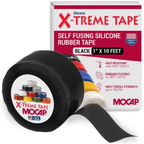 MOCAP X-Treme Silicone Self-Fusing Tape - 1 Inch x 10 Foot Roll - Heavy Duty, Waterproof & Heat Resistant Rubber Repair for Electrical, Automotive, and Plumbing