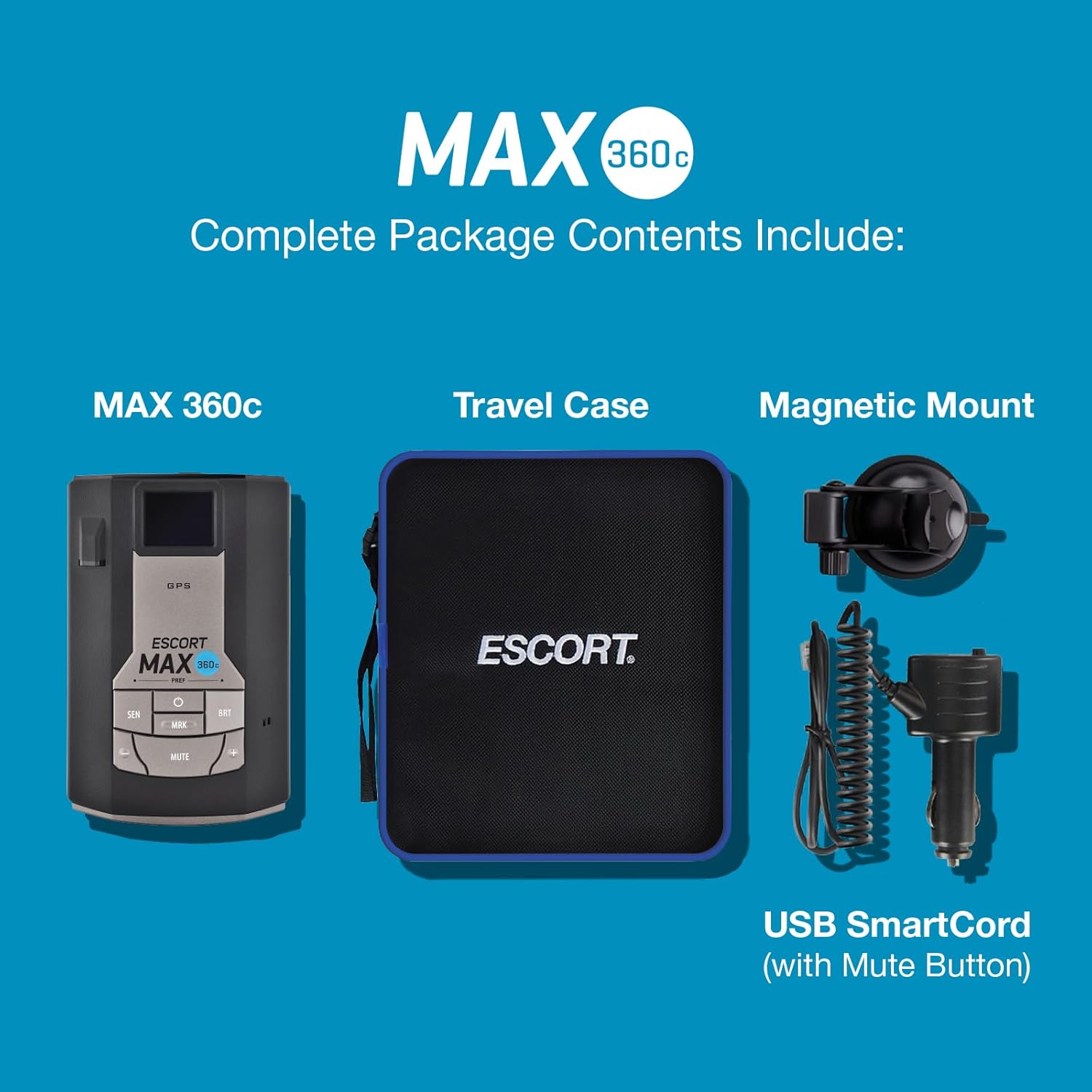 Escort MAX 360c MKII WiFi Laser Radar Detector | 360° Directional Protection, Bluetooth & CarPlay Compatible, Extreme Range