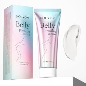 HOLYOM B Flat Belly Firming Cream - Advanced Skin Tightening & Stretch Mark Treatment for Stomach, Thighs & Body - 4.22 fl oz Moisturizer with Retinol, Caffeine & Hyaluronic Acid