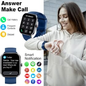 Smart Watch with Bluetooth Calling, 1.91" HD Screen Fitness Tracker for Android & iOS - 110+ Sports Modes, Heart Rate, Sleep Monitor, IP68 Waterproof