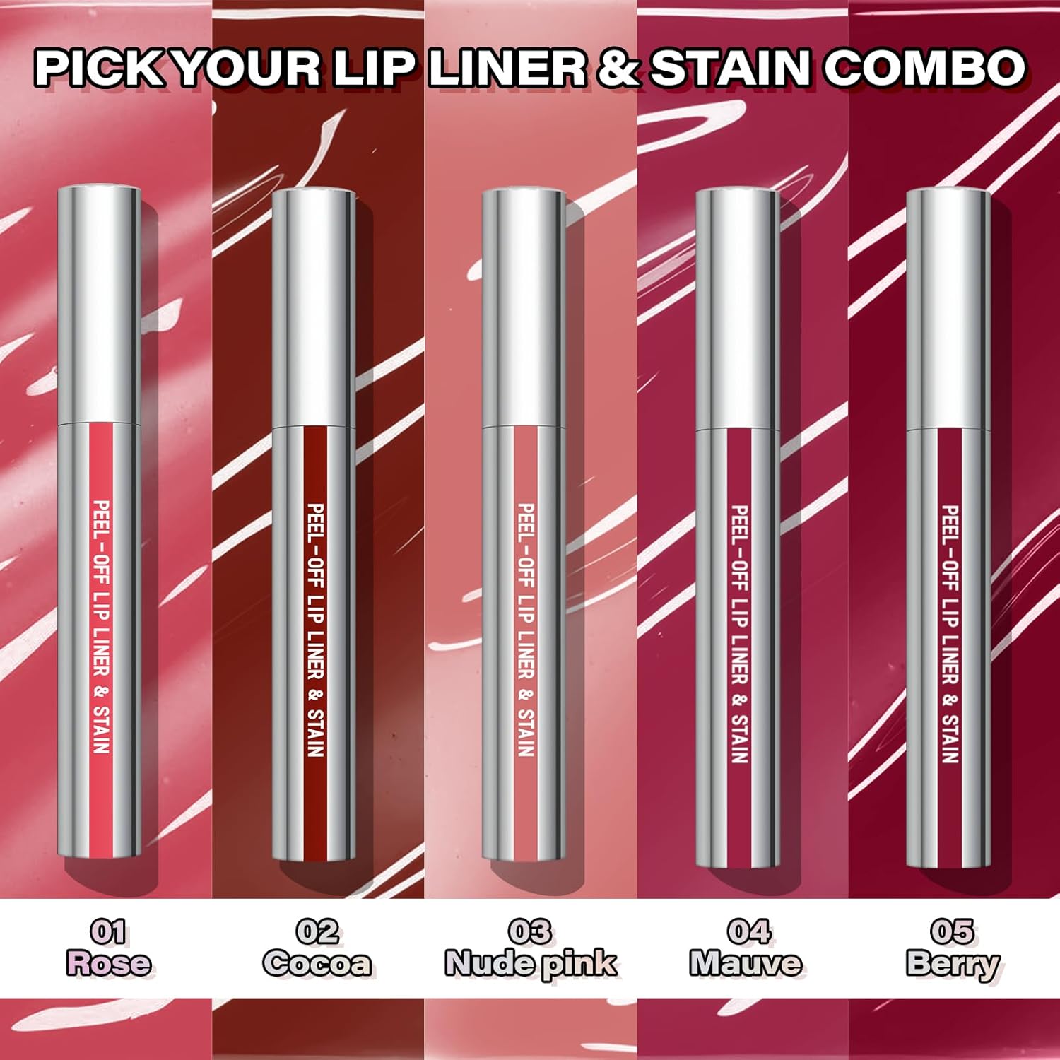 Cilrofelr Peel Off Lip Tattoo Liner Stain | Long-Lasting, Matte, Waterproof & Transfer-Proof Lip Color with Tweezer (Berry)