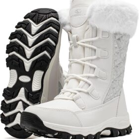 HOBIBEAR Women's Faux Fur Lined Winter Snow Boots - Waterproof & Slip-Resistant Insulated Hiking Boots for Cold Weather