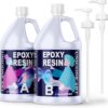Unicone Art Crystal Clear Epoxy Resin Kit (1 Gallon) - Professional UV Resistant & Non-Toxic Casting Resin for Countertops, River Tables, Art, & Jewelry | Low Odor, Anti-Yellowing, Bubble-Free Finish