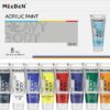 MEEDEN Heavy Body Acrylic Paint Set – 8 x 100ml (3.38oz) Satin Finish Art Tubes, Non-Toxic & Vibrant for Canvas, Wood, Fabric, & DIY Crafts