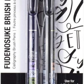 Tombow 62038 Fudenosuke Brush Pen Twin Set - Soft & Hard Tips for Calligraphy & Hand Lettering