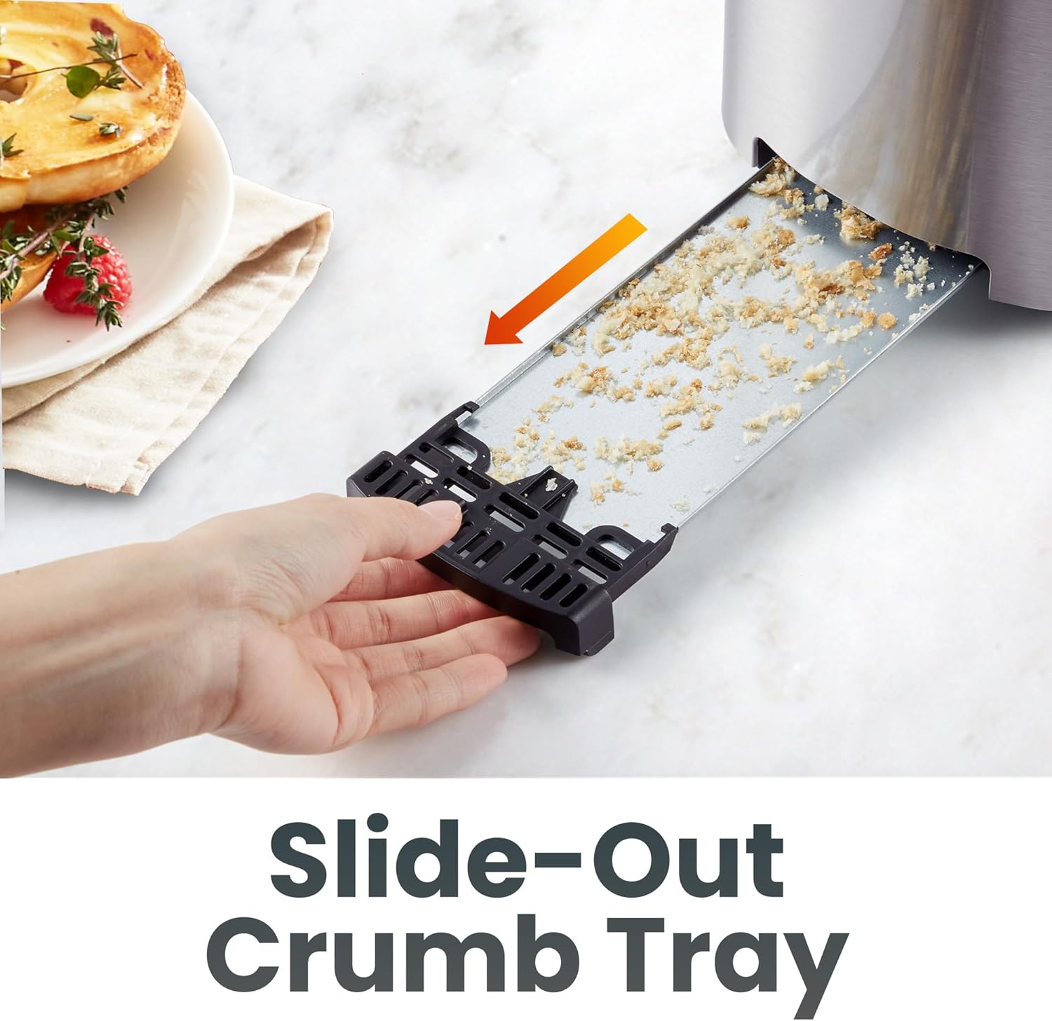 Elite Gourmet ECT4123X Long Slot 4 Slice Toaster – Extra Wide 1.5 Inch Slots, 6 Shade Settings, Stainless Steel