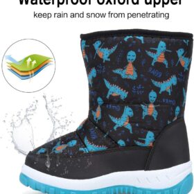 EQUICK Unisex Kids' Winter Snow Boots - Waterproof, Fleece-Lined Insulated Footwear for Toddlers & Big Kids