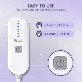 VELLUBAM Heated Blanket Throw 50"x60" | 5 Heat Levels & 4-Hr Auto-Off | Ultra-Soft Flannel & Sherpa, Machine Washable, ETL Certified, Perfect Cozy Gift (Purple)