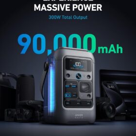 Anker SOLIX C300 DC Portable Power Station - 288Wh LiFePO4 Solar Generator with 300W Output, 140W USB-C, and 7 Ports for Camping, Travel, and Emergency Backup