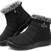 SHIBEVER Women's Waterproof Winter Snow Boots, Cozy Fur-Lined Warm Booties for Women, Non-Slip Outdoor Walking Ankle Shoes